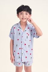 SSK026S21-Bộ PIJAMA SHORT CHẤT TOLE MỀM MẠI VỚI HỌA TIẾT XINH XẮN CHO MÙA NOEL.