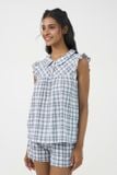  BSK014S32-BỘ KATE SHORT THIẾT KẾ CỔ SEN VÀ PHỐI TAY BÈO XINH XẮN VỚI HỌA TIẾT CARO TẠO CẢM GIÁC THOẢI MÁI VÀ TƯƠI TRẺ. 