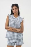  BSK014S32-BỘ KATE SHORT THIẾT KẾ CỔ SEN VÀ PHỐI TAY BÈO XINH XẮN VỚI HỌA TIẾT CARO TẠO CẢM GIÁC THOẢI MÁI VÀ TƯƠI TRẺ. 