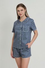 BSK053W33-BỘ SHORT KATE THIẾT KẾ CỔ LÁ SEN ĐỘC ĐÁO VỚI MÀU SẮC XANH TẠO CẢM GIÁC THOẢI MÁI VÀ TRẺ TRUNG.
