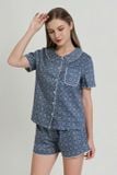  BSK053W33-BỘ SHORT KATE THIẾT KẾ CỔ LÁ SEN ĐỘC ĐÁO VỚI MÀU SẮC XANH TẠO CẢM GIÁC THOẢI MÁI VÀ TRẺ TRUNG. 