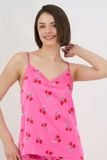  BSS013S31-BỘ SHORT SATIN 2 DÂY TRÊN NỀN VẢI HỒNG  KẾT HỢP VỚI HOẠ TIẾT CHERRY NỔI BẬT, TẠO ĐIỂM NHẤN NGỌT NGÀO VÀ TƯƠI TẮN. 