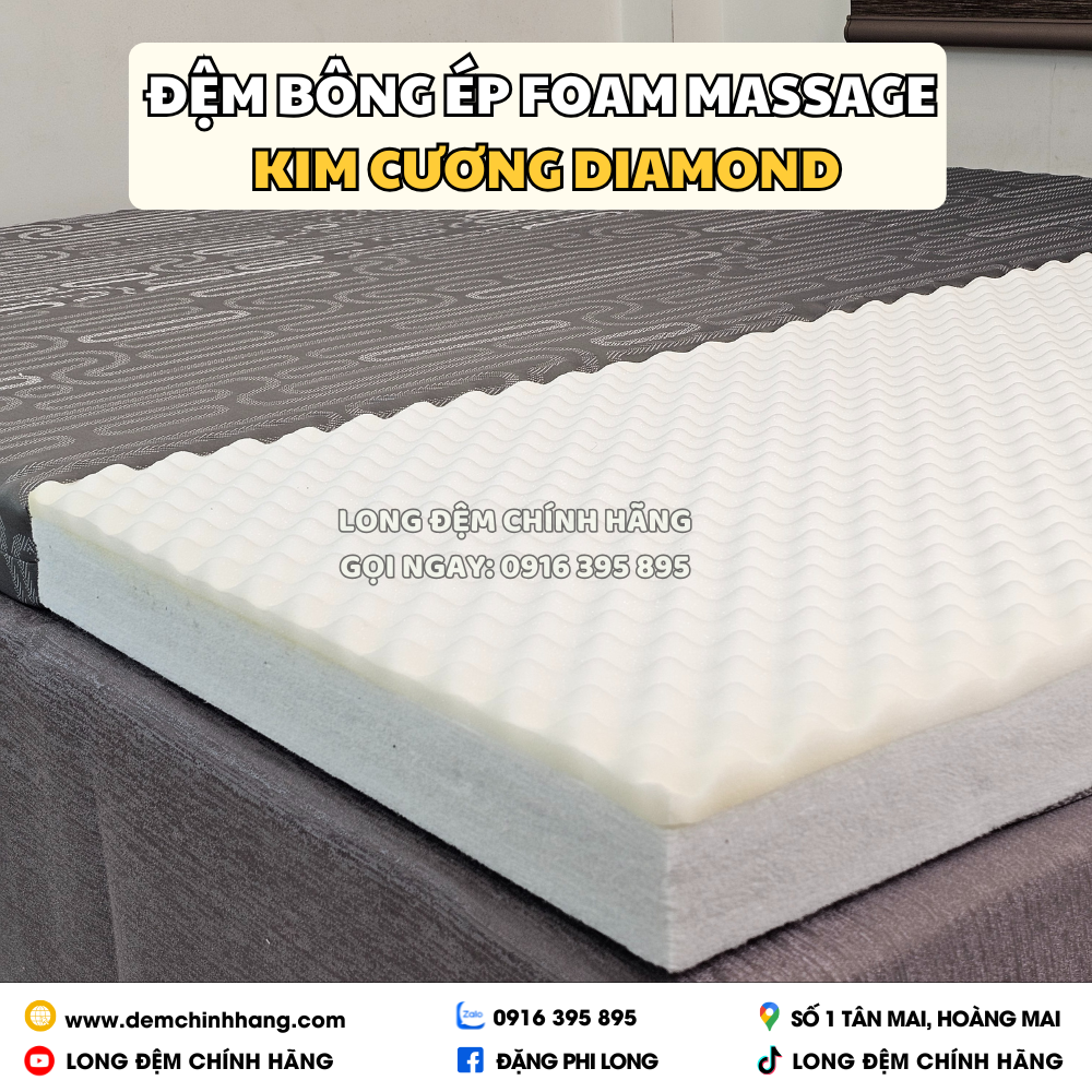 Đệm bông ép foam massage Kim Cương