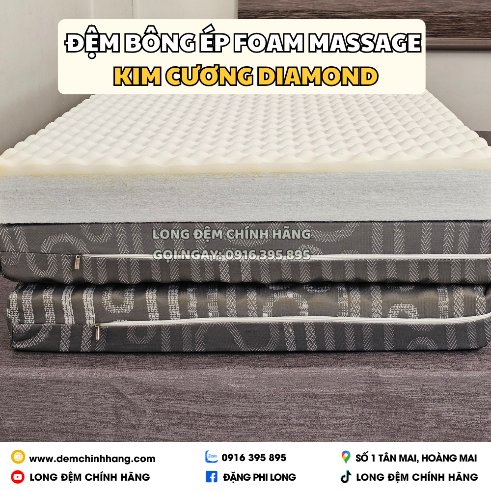 Đệm bông ép foam massage Kim Cương