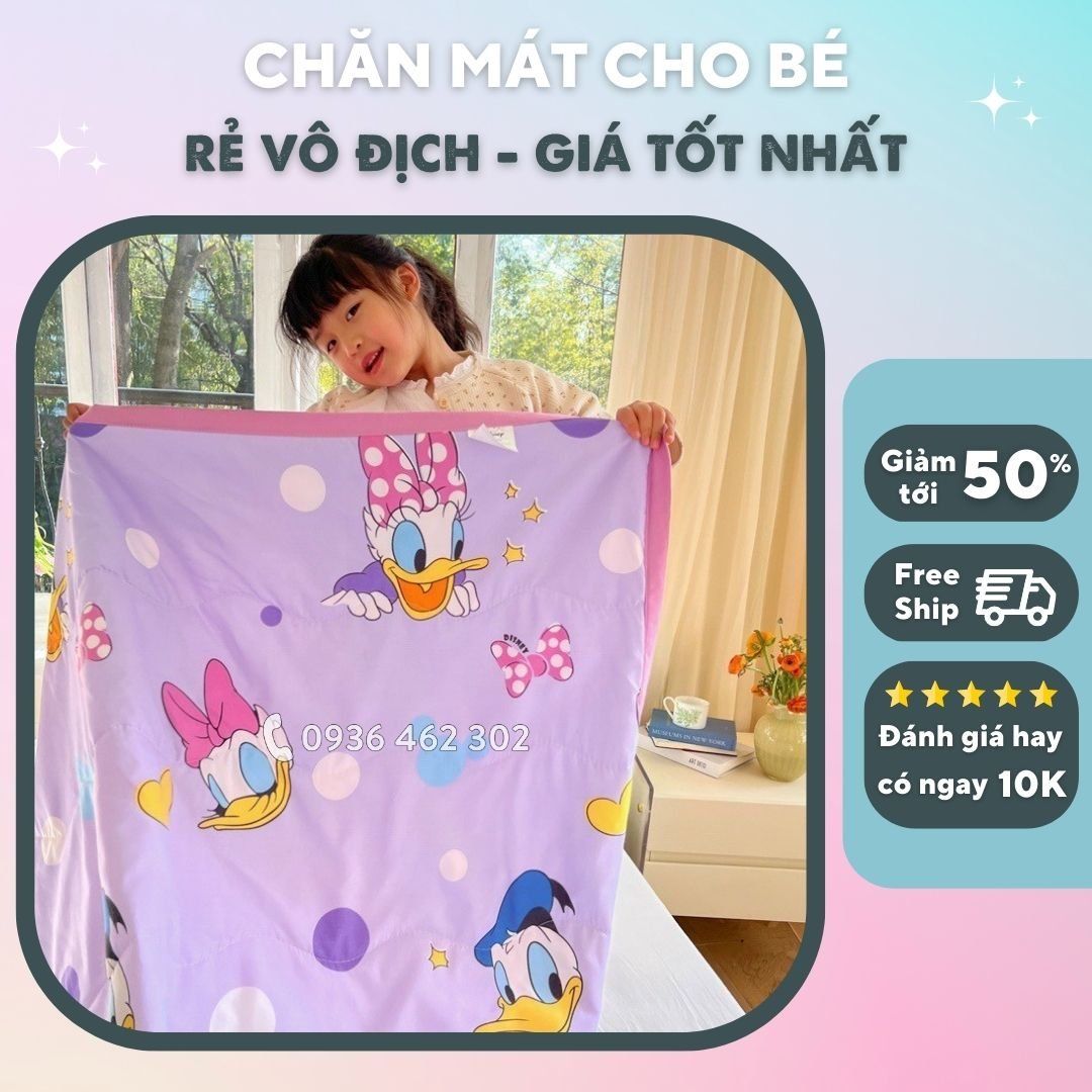 Chăn trẻ em đi học Disney thun lạnh