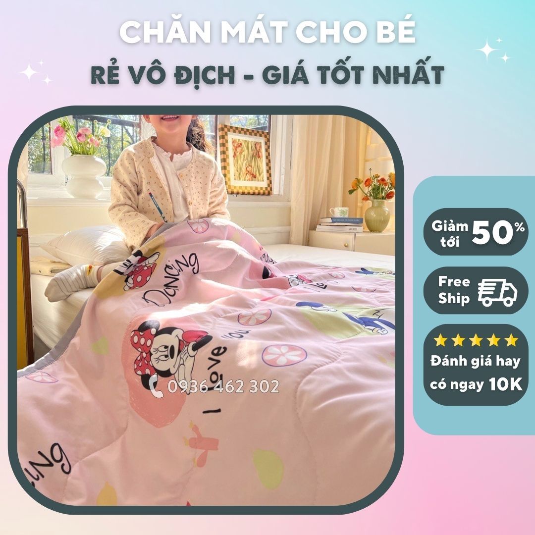Chăn trẻ em đi học Disney thun lạnh