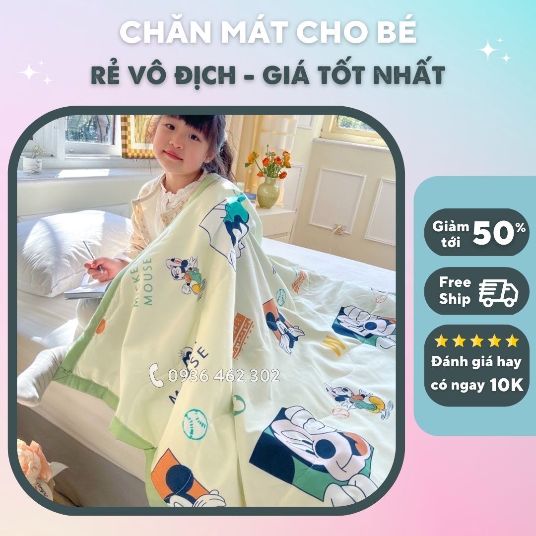 Chăn trẻ em đi học Disney thun lạnh
