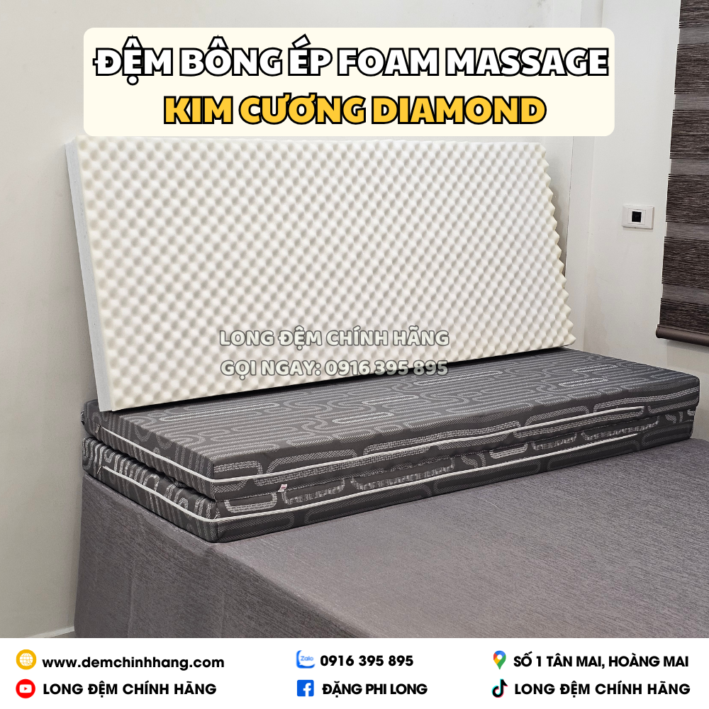 Đệm bông ép foam massage Kim Cương