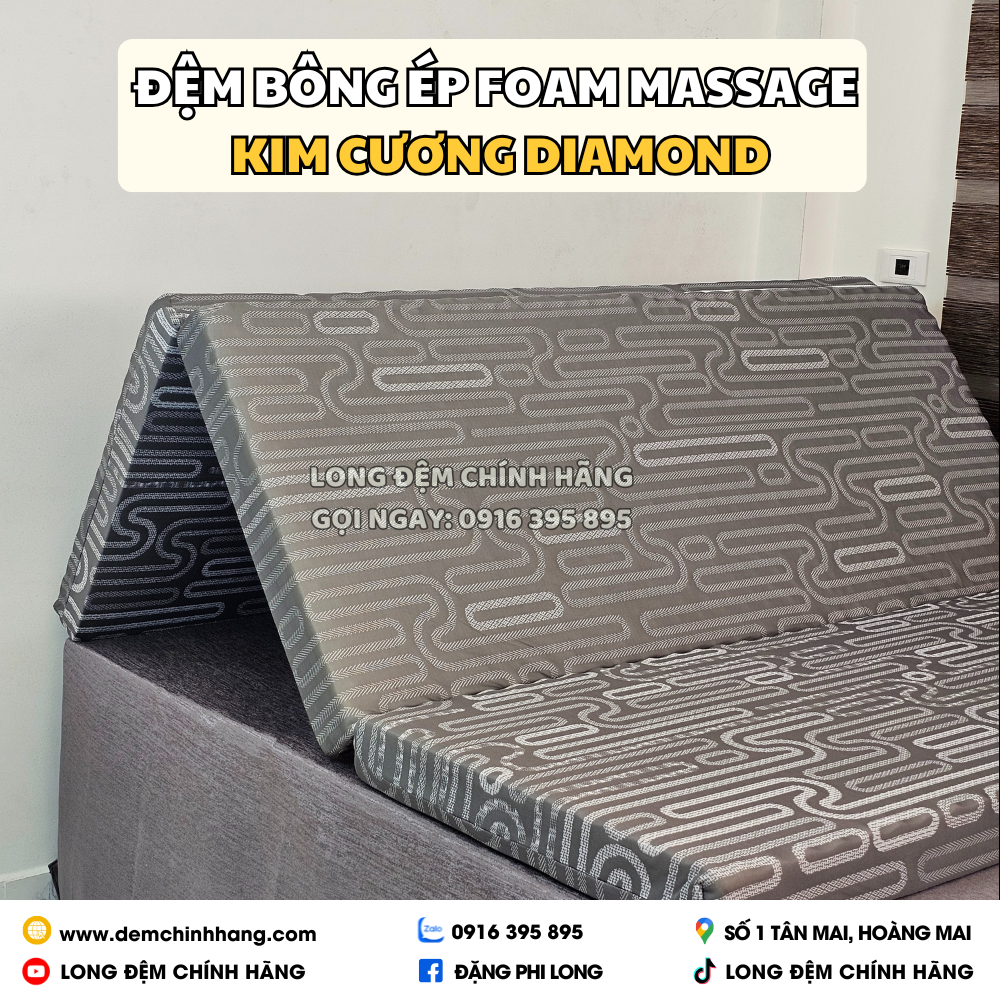 Đệm bông ép foam massage Kim Cương