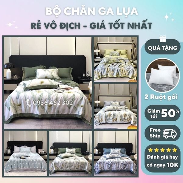 Bộ chăn ga Lụa Satin mùa hè