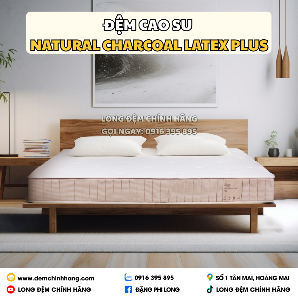 Đệm cao su Natural Charcoal Latex Plus