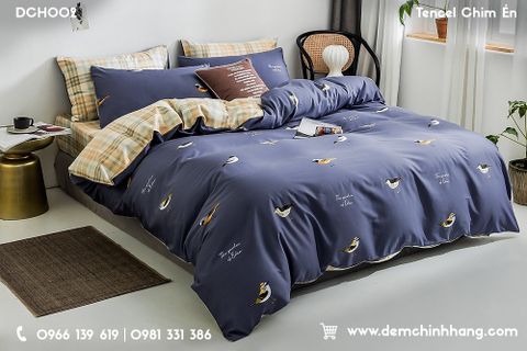 Bộ Chăn Ga Tencel Chim Én DCH002