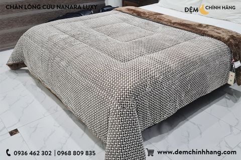 Chăn Lông Cừu Nanara Luxy Nhật Bản White Brown