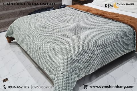 Chăn Lông Cừu Nanara Luxy Nhật Bản Green Grey