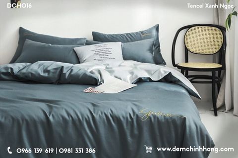 Bộ Chăn Ga Tencel Xanh Ngọc DCH016