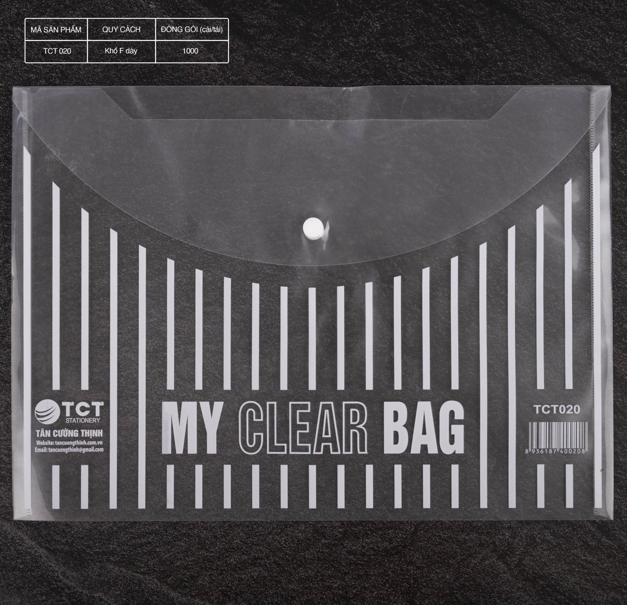 Túi đựng hồ sơ tài liệu My Clear Bag (TCT 020) THẾ GIỚI VĂN PHÒNG