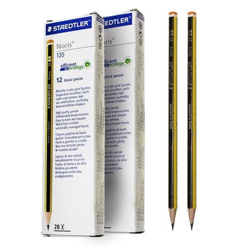 [CHÍNH HÃNG]  Hộp 12 Bút chì Staedtler 120-2B - Tặng 1 lọ hồ khô Double A 8g