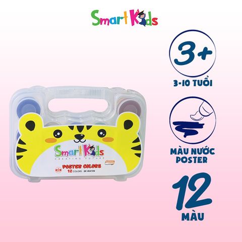 Màu nước 12 màu Smartkids Poster SK-WA106 - Tặng 1 Sổ Vẽ A5 Cao Cấp