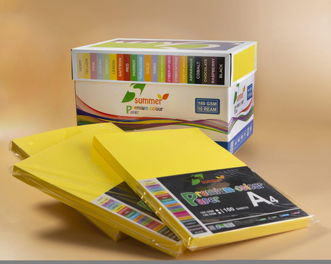 Bìa màu A4 màu VÀNG CHANH - Định lượng 160gsm - 100 tờ/tập