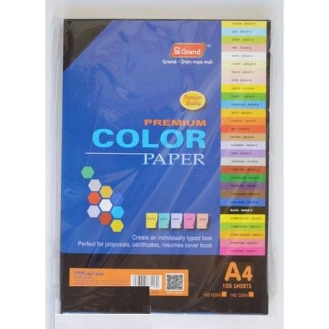 Bìa màu A4 MÀU ĐEN - Định lượng 120gsm - 100 tờ/tập