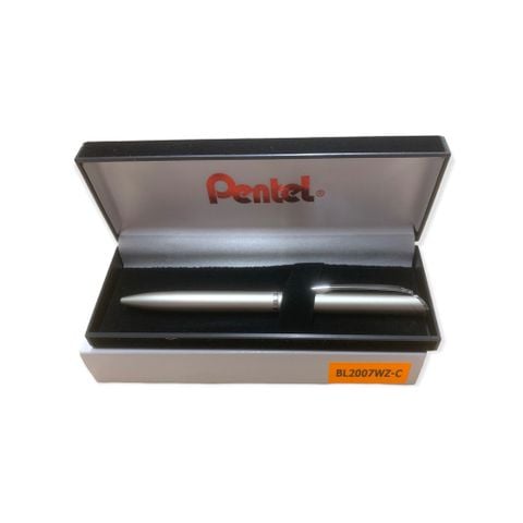 [CHÍNH HÃNG - Do GOLDEN PEN NK] Bút ký cao cấp Pentel BL2007WZ-C nét 0.7mm thân bút màu ánh bạc - Mực xanh (Thiết kế nắp vặn thanh lịch)