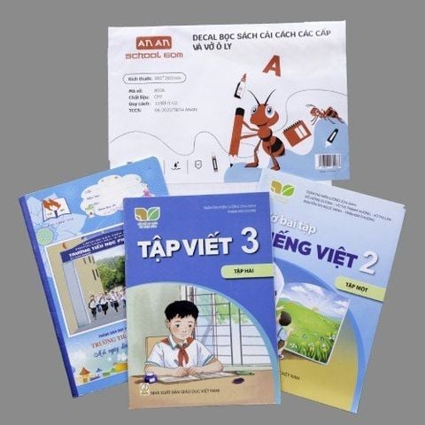 Tập 10 tờ Bọc Decal An An 8006 kích thước 380x280mm - Bọc cho sách và vở ôly có kích thước: 170x240mm