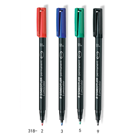 Bút dạ kính STAEDTLER 318 ngòi F 0.6mm - Dùng ghi đĩa CD, hoặc trên các bề mặt như gỗ, nhựa, thủy tinh, kim loại…