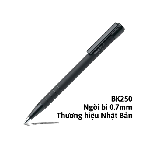 Bút bi Pentel BK250 ngòi 0.5mm - Mực đen - DO CTY GOLDEN PEN NHẬP KHẨU