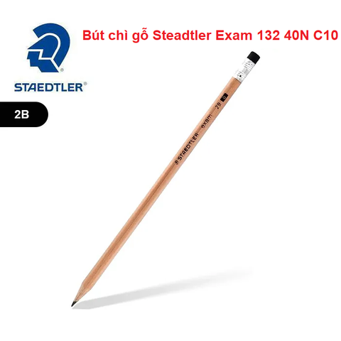 Bút chì STAEDTLER EXAM 132 40 - Độ cứng 2B, có tẩy, thân mộc