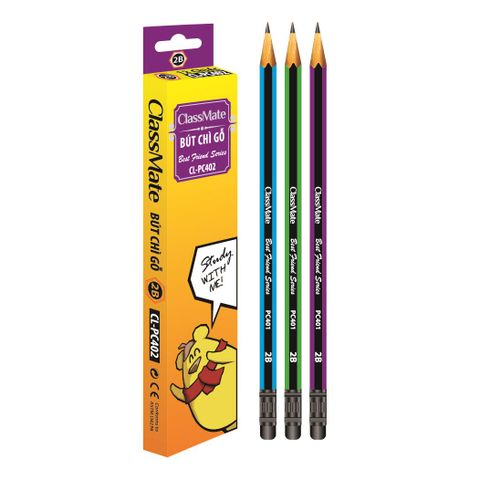 Bút chì gỗ Classmate CL-PC402 (2B, có đầu tẩy)