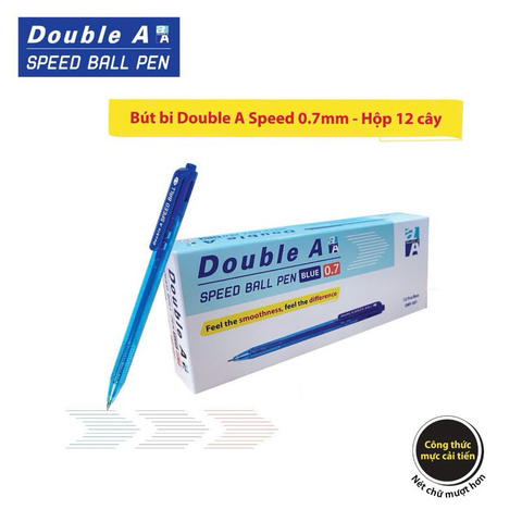 [GIÁ SIÊU RẺ] Bút bi siêu trơn Double A Speed DBP-307-B21 ngòi 0.7 mm - Mực xanh