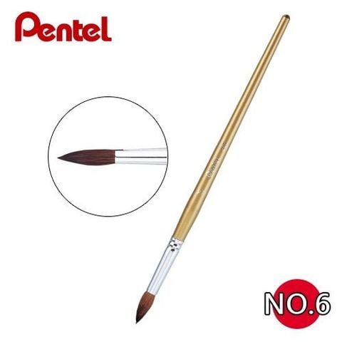 Cọ vẽ thuốc nước đầu tròn trĩnh số 6 Pentel ZBS1-06