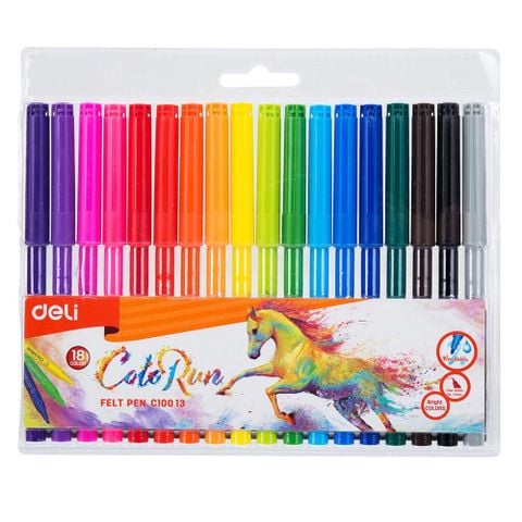 Bút dạ màu 18 màu Deli C10013