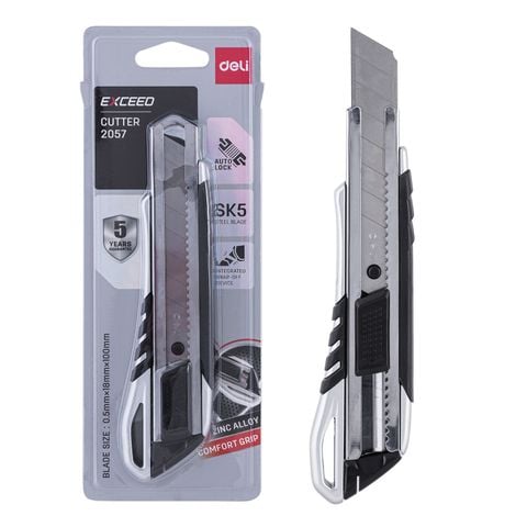 Dao rọc giấy thân thép bọc cao su Deli 2057