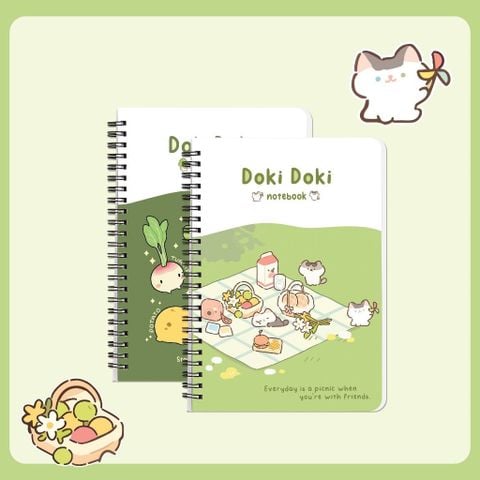 Sổ lò xo A5 Hải Tiến 200 trang DOKI DOKI 7079 - Kích thước 150 x 210 mm, Định lượng 70gsm