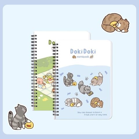 Sổ lò xo A4 Hải Tiến 200 trang DOKI DOKI 8533 - Kích thước 210 x 297 mm, Định lượng 70gsm