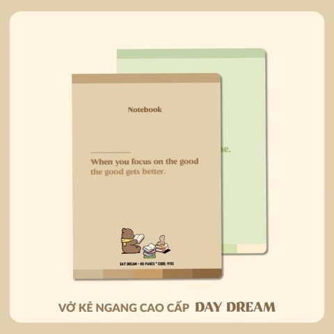 Vở kẻ ngang Hải Tiến 200 trang DAY DREAM 9134 - Định lượng 70gsm - Giấy vàng chống lóa - MUA 5 TẶNG 1 BÚT BI