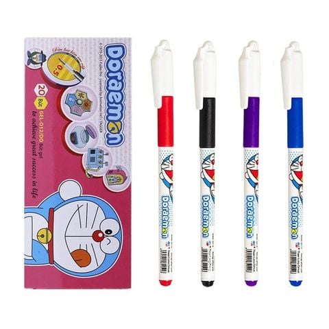[GIÁ RẺ] Hộp 20 Bút GEL Thiên Long Gel-012/DO ngòi 0.5mm thân bút in hình nhân vật Doraemon - Tặng hồ khô