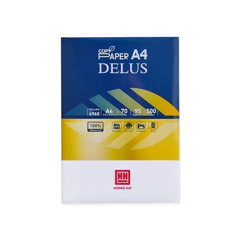 Giấy in A4 Hồng Hà Delus 4960 - định lượng 70gsm, không gây kẹt giấy