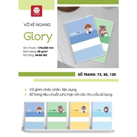 Vở kẻ ngang HẢI TIẾN 120 trang Glory 2890 - Định lượng 58gsm - Mua 10 quyển tặng 01 bút bi
