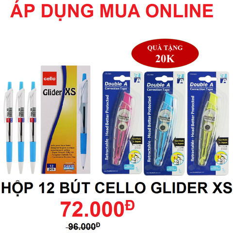 Hộp 12 bút bi Cello Glider XS 0.7mm