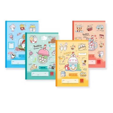 Vở 4 ô ly Hồng Hà 200 trang Good Time 0588 - Giấy định lượng 70gsm - Mua 5 quyển tặng 01 bút chì