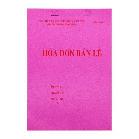 Hóa đơn bán lẻ A5 1 liên loại đẹp (13x19cm)