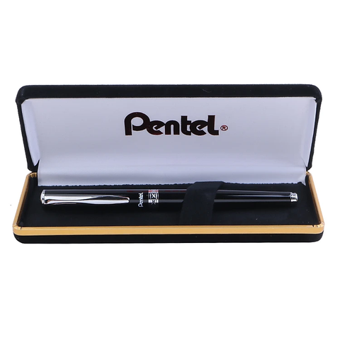 [CHÍNH HÃNG - Do GOLDEN PEN NK] Bút ký cao cấp Pentel K611A-C nét 0.7mm thân bút màu đen - Mực xanh (Thiết kế nắp đậy)