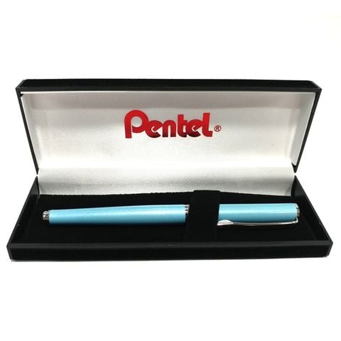[CHÍNH HÃNG - Do GOLDEN PEN NK] Bút ký cao cấp Pentel K611S-C nét 0.7mm thân bút màu xanh da trời - Mực xanh (Thiết kế nắp đậy)