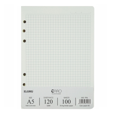 Ruột sổ còng Caro khổ A5 KLONG 996 - Định lượng 120gsm - Kích thước 148x210mm