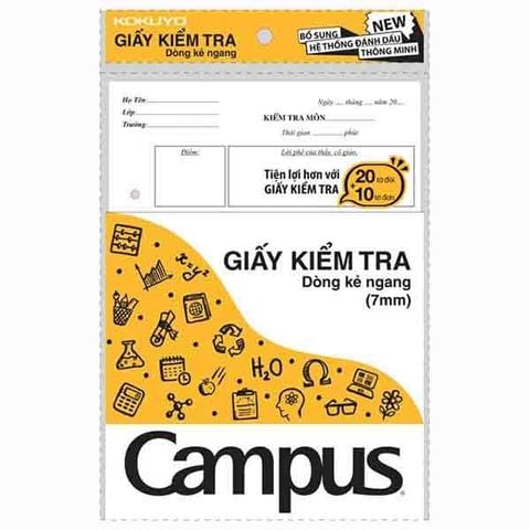 [MUA 3 TẶNG 1 BÚT NƯỚC] Giấy kiểm tra Campus 30 tờ TP-BM70G-30