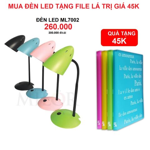 Đèn bàn LED chống cận MILOR ML7002 - Tặng kèm file 20 lá