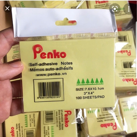 Giấy nhớ PENKO 3x4 - Kích thước: 7.6 x 10.2cm - Màu vàng