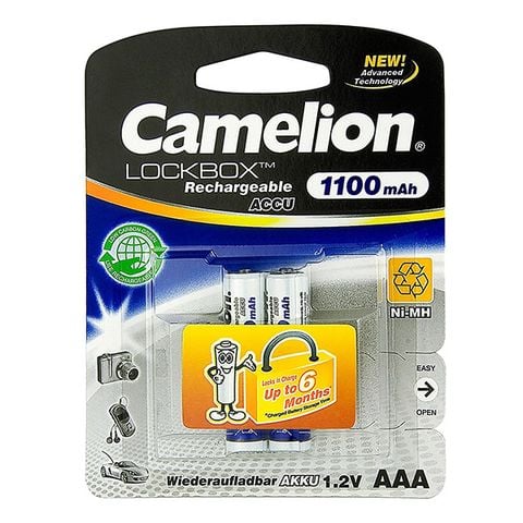 [Chính Hãng] Vỉ 2 viên Pin sạc Camelion AAA 1100mAh NH-AAA 1100LBP2 (Pin đũa)